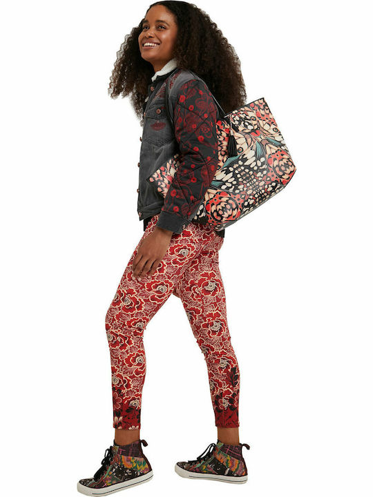 Quilt Bimaterial Kurz Damen Jeansjacke Schwarz