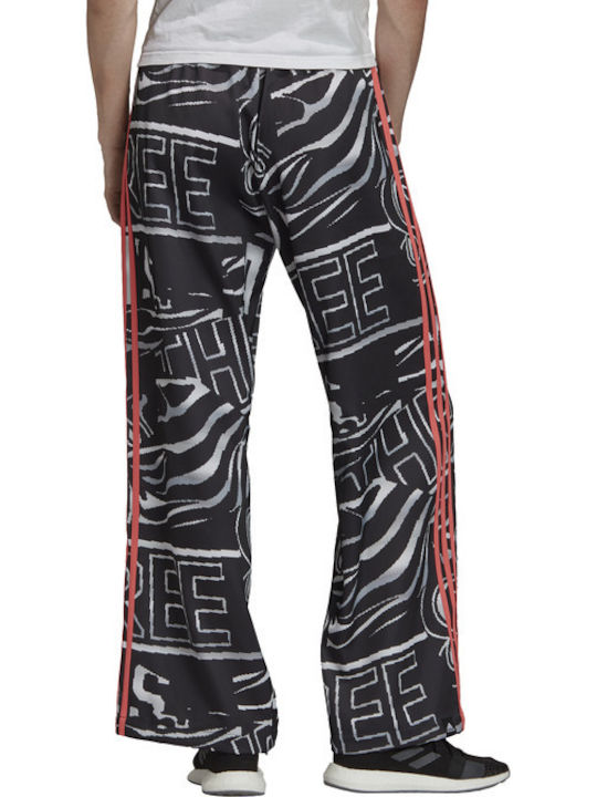 Adidas Graphic Print 3 Stripes Wide Pantaloni de trening pentru femei Wide Multicolor