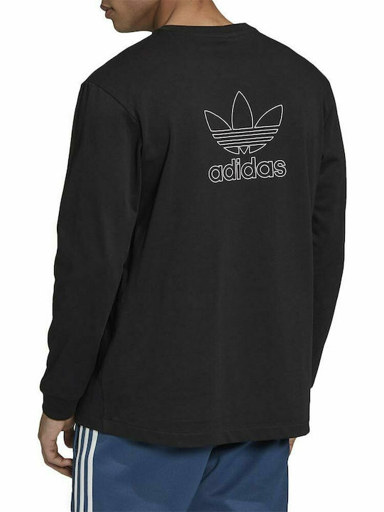 Adidas Back + Front Print Trefoil Herren Sweatshirt Schwarz