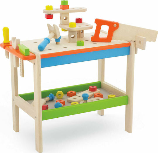 Pin Toys Wooden Carpenter's Bench with Tools for 3+ Years 48 cm