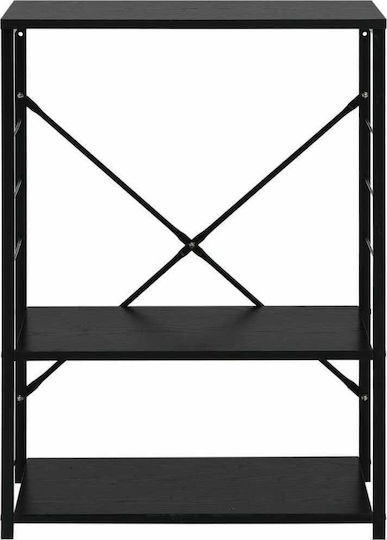 vidaXL Wooden Kitchen Rack 3 Tiers Black 60x39.6x79.5cm