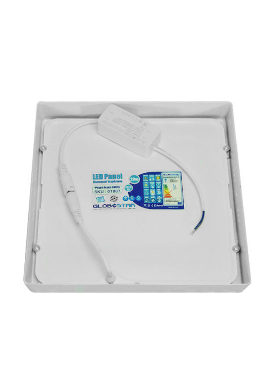 GloboStar Platz Draußen LED Panel 20W mit Kaltweiß Licht 6000K