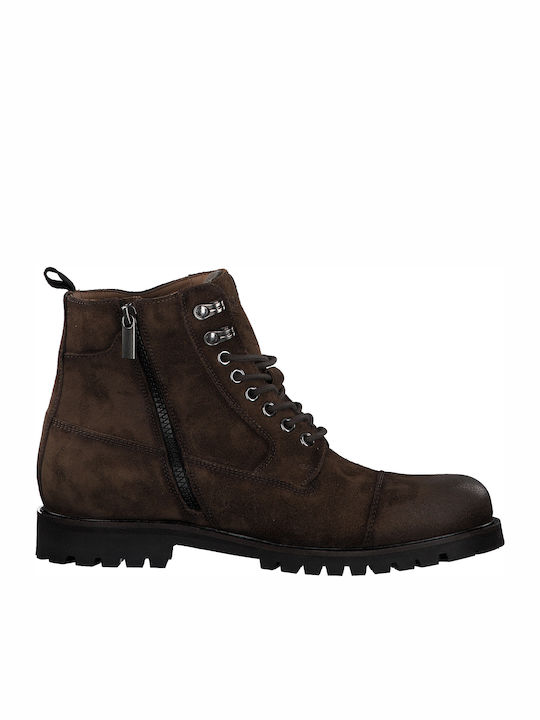 S.Oliver Men's Leather Military Boots Brown