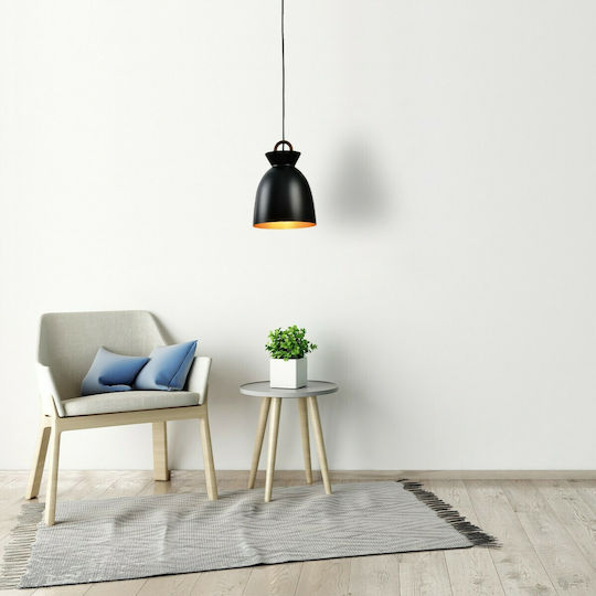 Hatzipantos Stores Hängelampe Schwarz Glocke mit Fassung E27 20cm.