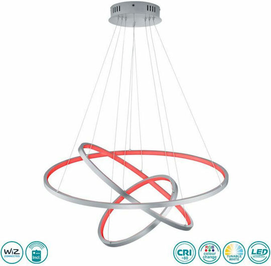 Trio Lighting Aaron Verstellbare Deckenleuchte Silber LED 80cm