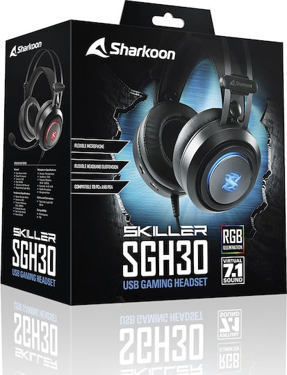 Sharkoon Skiller SGH30 Over Ear Gaming Headset with Connection USB