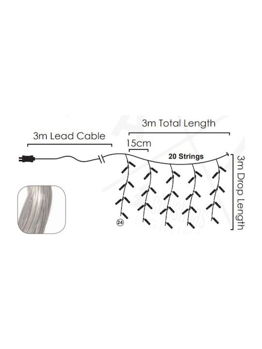 Christmas LED Light Warm White 3m x 300cm Aca