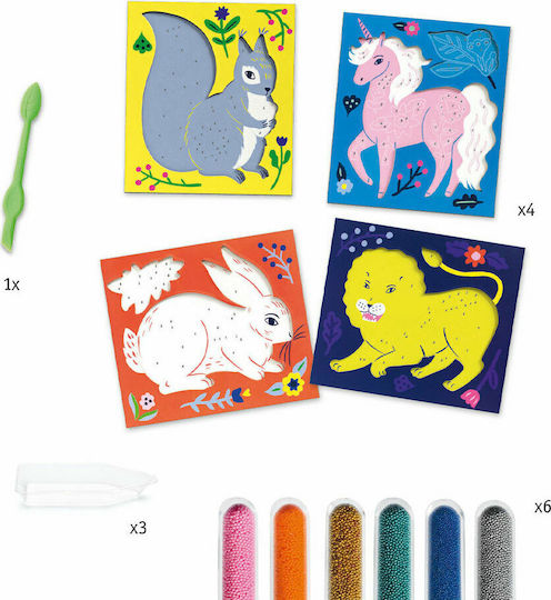 Djeco Collage Artistic with Microbeads Animals with Flowers for Children 7+ years Years