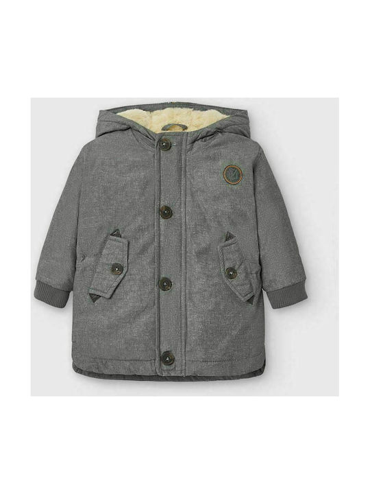 Mayoral Kids Casual Jacket short with Lining & Protection Hood Gray