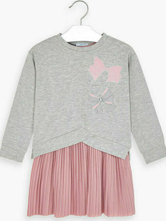 Mayoral Sweatshirt Kids Dress Long Sleeve Gray