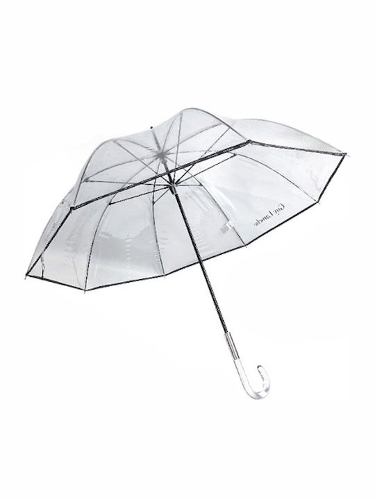 Guy Laroche Automat Umbrelă de ploaie cu baston de mers pe jos Transparentă