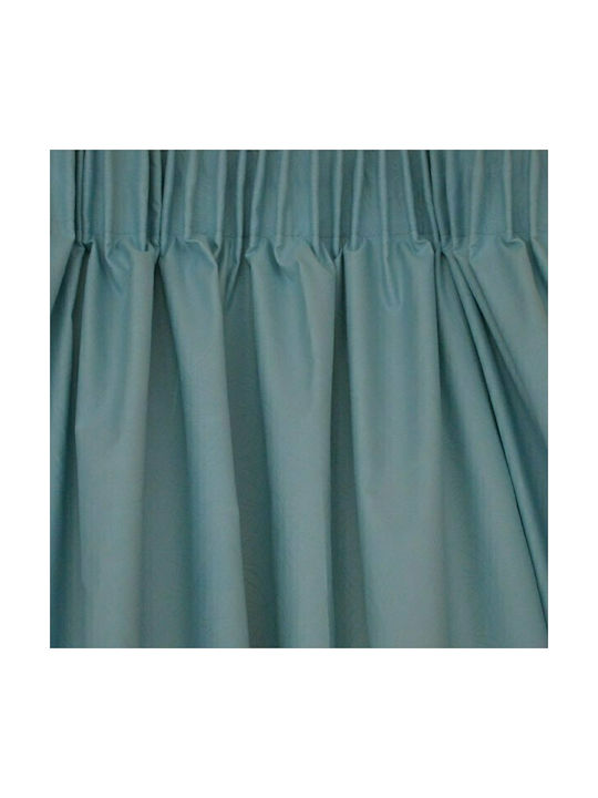 Lino Home Curtain with Pencil Pleat Karen Light Petrol 140x235cm