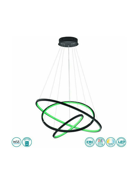 Trio Lighting Aaron Ρυθμιζόμενο Κρεμαστό Φωτιστικό Μαύρο LED 80εκ.