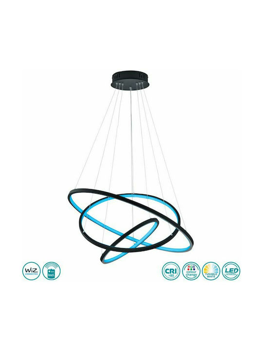 Trio Lighting Aaron Ρυθμιζόμενο Κρεμαστό Φωτιστικό Μαύρο LED 80εκ.