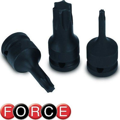 Force Lange Bit-Stecknüsse Pneumatisch mit Bits Torx und Antriebsvierkant 1/2'' Set 10Stück