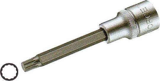 Force Socket 1/2" Spline Long Walnut with Spline Head and Socket 1/2'' M9.5x100mm