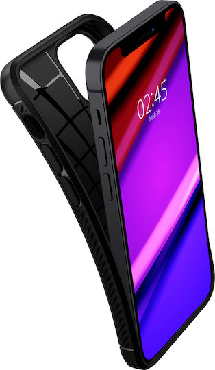 Spigen Rugged Armor Back Cover Σιλικόνης 2mm Μαύρο (iPhone 12 / 12 Pro)