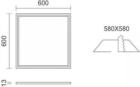 Spot Light Χωνευτό LED Panel 40W 60x60εκ. Spot Light Χωνευτό LED Panel 40W 60x60εκ.