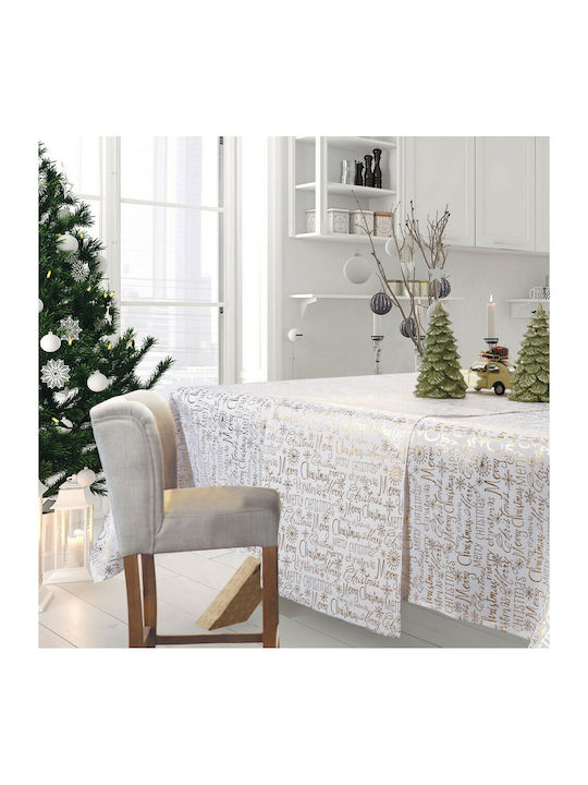 Das Home 0575 Christmas Tablecloth Fabric Beige L180xW140xD140cm.