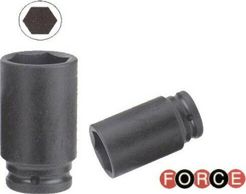 Force Socket Pneumatic Hex Long with Square Drive 3/4" Diameter 17mm