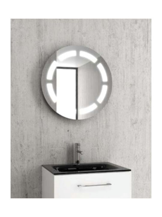 Karag Round Bathroom Mirror Led made of Stainless Steel 63x63cm