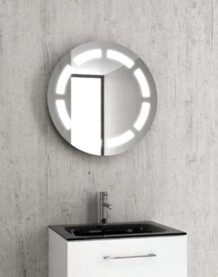 Karag Round Bathroom Mirror Led made of Stainless Steel 63x63cm