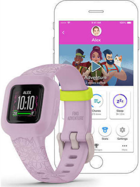 Garmin Kids Digital Watch Vivofit Jr 3 with Rubber/Plastic Strap Pink