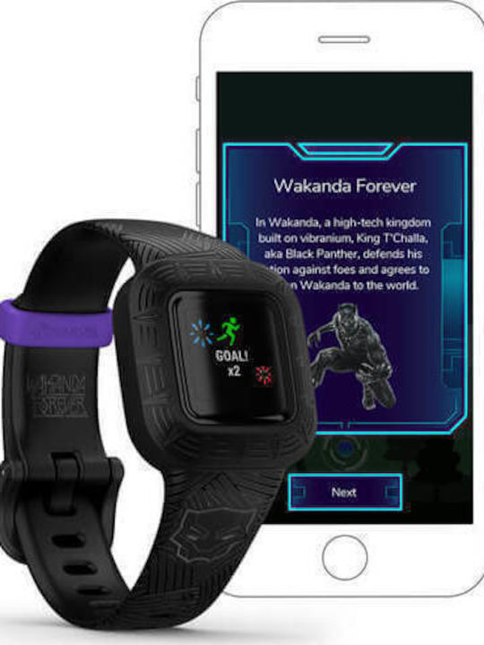 Garmin Kids Digital Watch Vivofit Jr 3 with Rubber/Plastic Strap Black