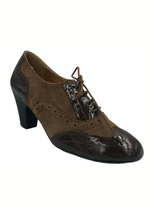 Gatzelis Shoes OXFORD 18831 BROWN SUEDE/BROWN PATENT Gatzelis Shoes
