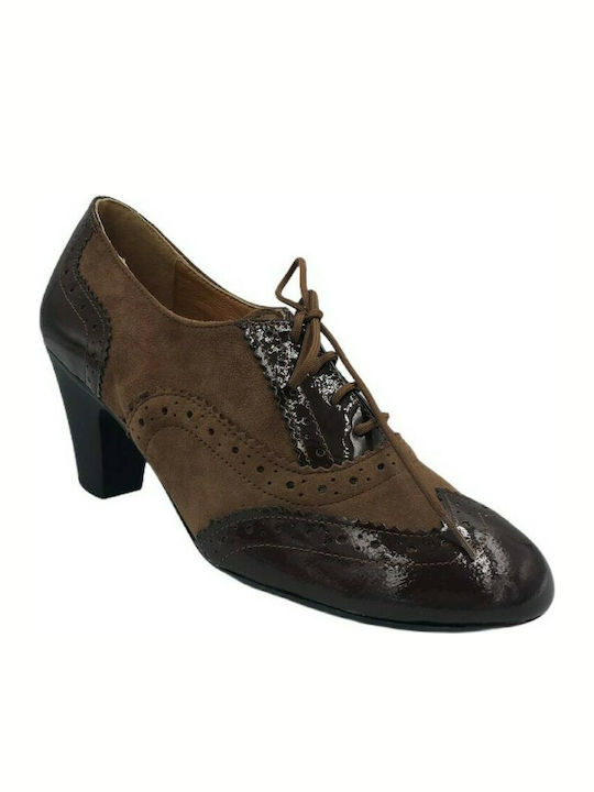 Gatzelis Schuhe OXFORD 18831 BROWN SUEDE/BROWN PATENT Gatzelis Schuhe