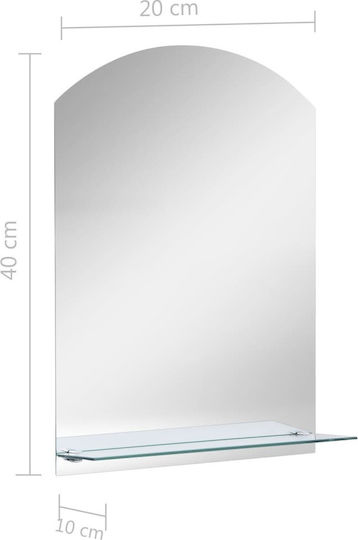 vidaXL 249429 Oglindă De Baie Cu Raft 20x40cm