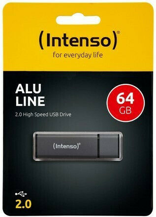 Intenso Alu Line 64GB USB 2.0 Stick Γκρι