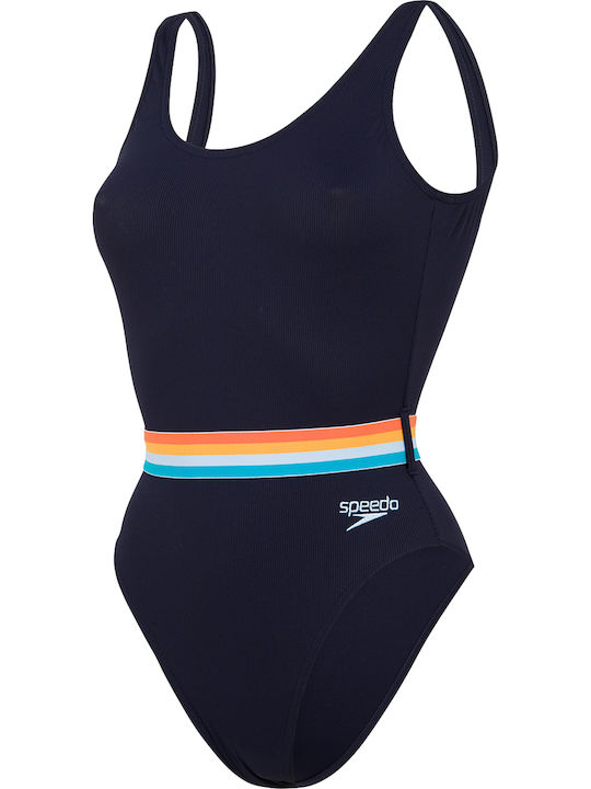 Belted Deep Activewear Swimsuit Orange