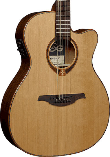 Lag Semi-Akustik Gitarre Tramontane T118ace Natural Ausschnitt Natürlich