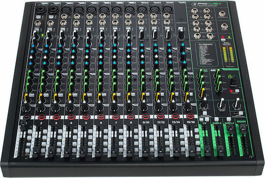 Mackie ProFX16v3 Analoge Konsole 16 Kanäle mit Phantom Power & 11 XLR-Eingänge