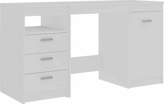 Birou din Lemn Alb 140x50x76cm