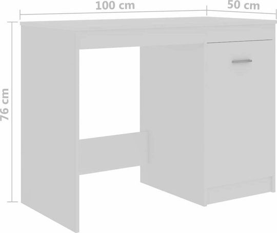 Birou din Lemn Alb 140x50x76cm