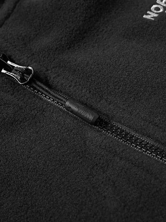 100 Glacier Herren Shirt Langarm Ausschnitt mit Reißverschluss Schwarz