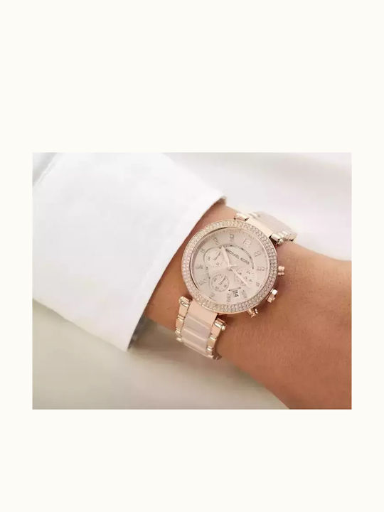 Michael Kors Parker Ρολόι Μπαταρίας με Κεραμικό Μπρασελέ