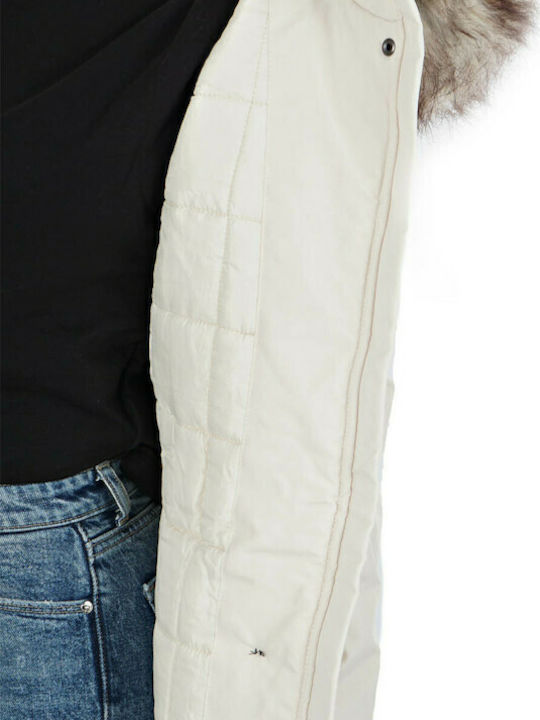 Women's Long Parka Jacket for Winter with Detachable Hood Ice