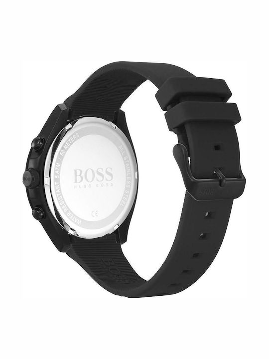 Boss Velocity Мъжки Часовник 44мм Хронограф На Батерия С Черна Каучукова Каишка