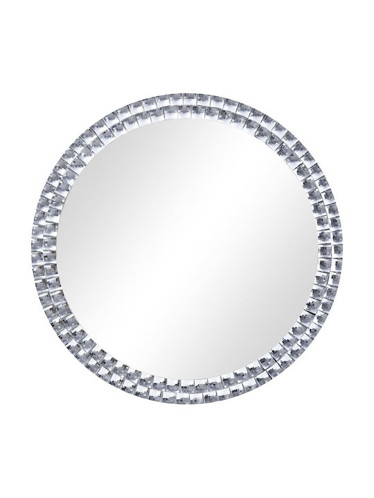 vidaXL Wall Mirror with Silver Glass Frame Diameter 50cm 1pcs