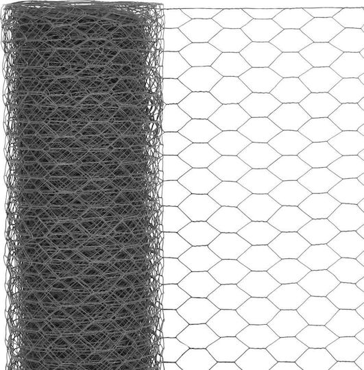 vidaXL Wire Fencing with PVC Coating Gray 1x25m