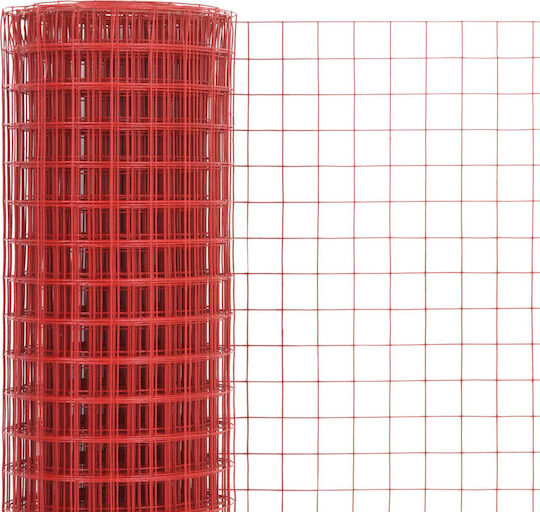 vidaXL Plasă de sârmă cu Îmbrăcăminte din PVC Roșu 1x10m
