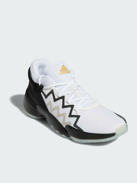 Adidas D.O.N. Issue #2 Χαμηλά Μπασκετικά Παπούτσια Cloud White / Core Black / Gold Metallic