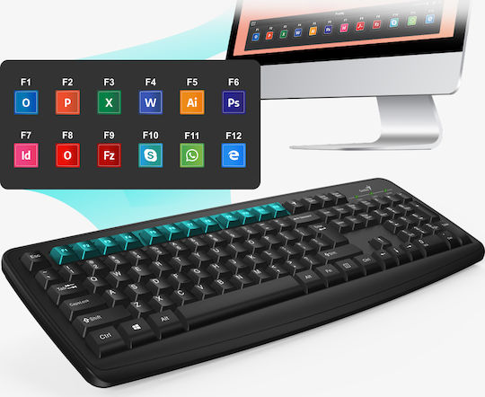 Genius Smart Combo KM-8100 Безжично Комплект клавиатура и мишка Английски US Черен