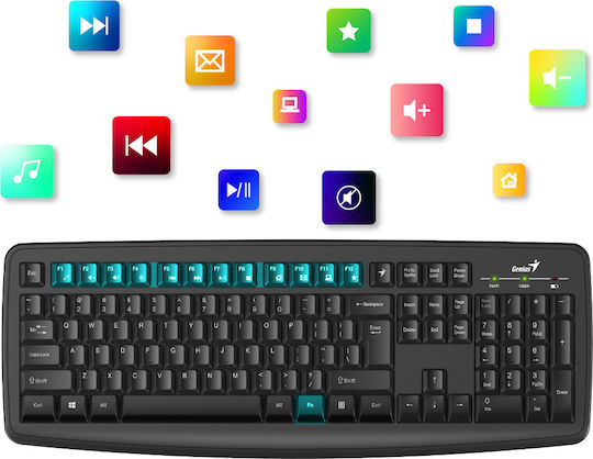 Genius Smart Combo KM-8100 Безжично Комплект клавиатура и мишка Английски US Черен