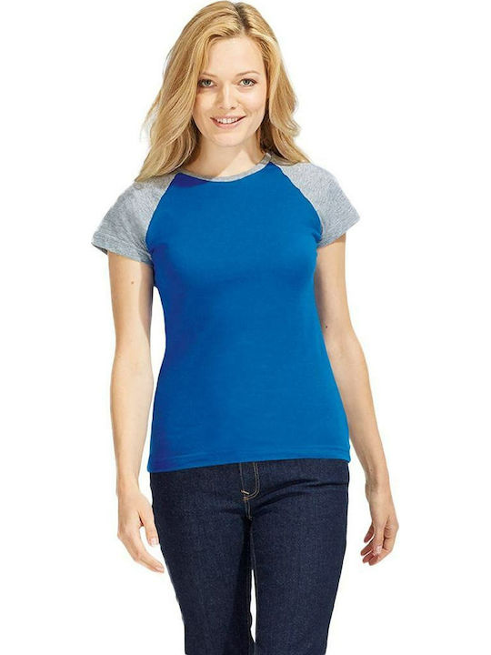 Sol's Milky Women's Short Sleeve Promotional T-Shirt Grey melange / Royal blue