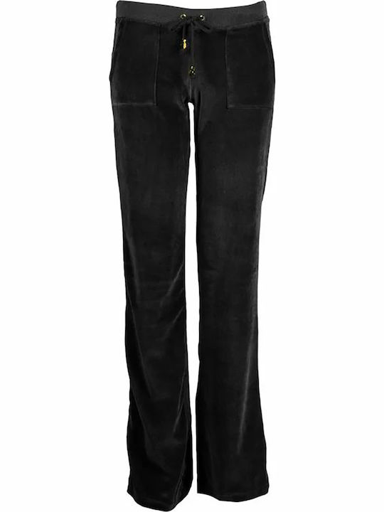 Sweatpants Flared Velvet Black