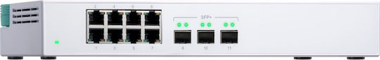 QNap QSW-308S Unmanaged L2 Switch με 8 Θύρες Gigabit (1Gbps) Ethernet και 3 SFP Θύρες